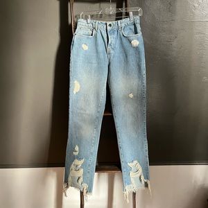 Karen Millen Hand Ripped Jeans